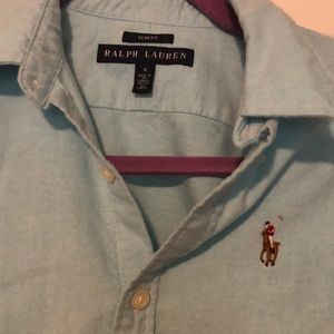 Ralph Lauren blue button up size 4